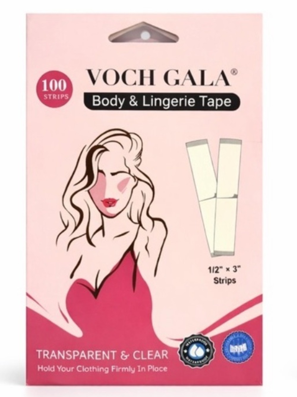 VOCH GALA NWT Body Lingerie Tape 100 Strips Clear Fashion Clothing Support
